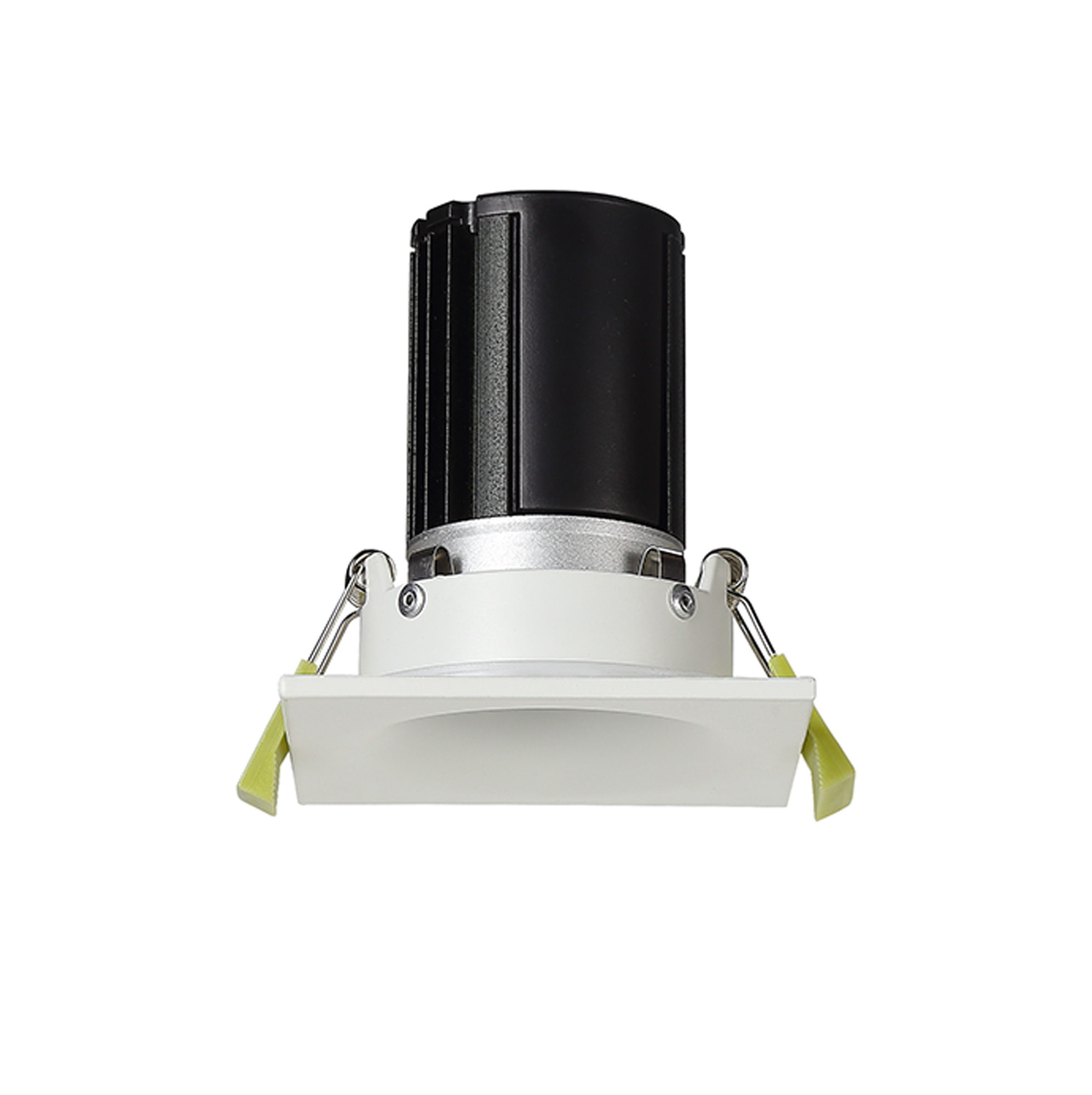 DM201498  Bruve 9 Tridonic powered 9W 2700K 700lm 24° LED Engine,250mA , CRI>90 LED Engine Matt White Fixed Square Recessed Downlight, Inner Glass cover, IP65